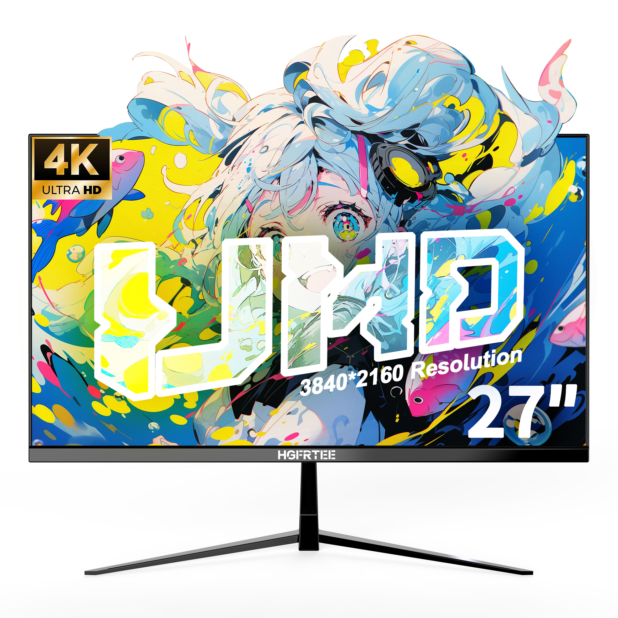 Monitor 144Hz 27Inch - HGFRTEE 4K 27 Inch Monitor 3840*2160