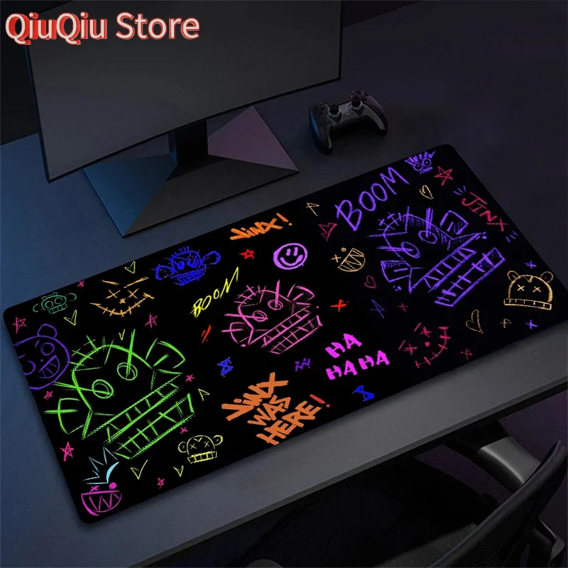 Jinx Gaming Accessories - Black Mouse Pad Laptop Colorful Graffiti