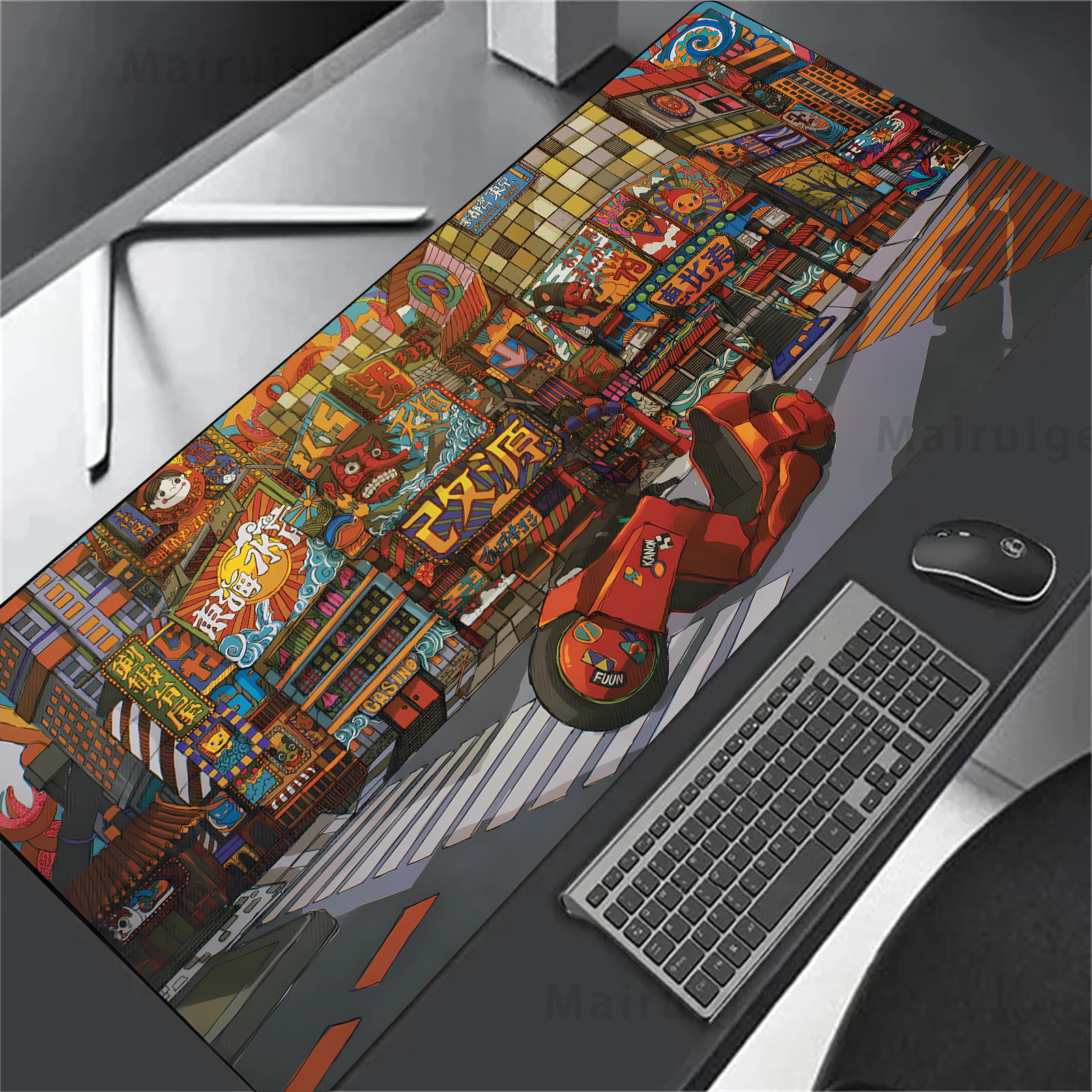 Gaming Accessories For Pc Setup - Large Mouse Pad Japanese Street Pc