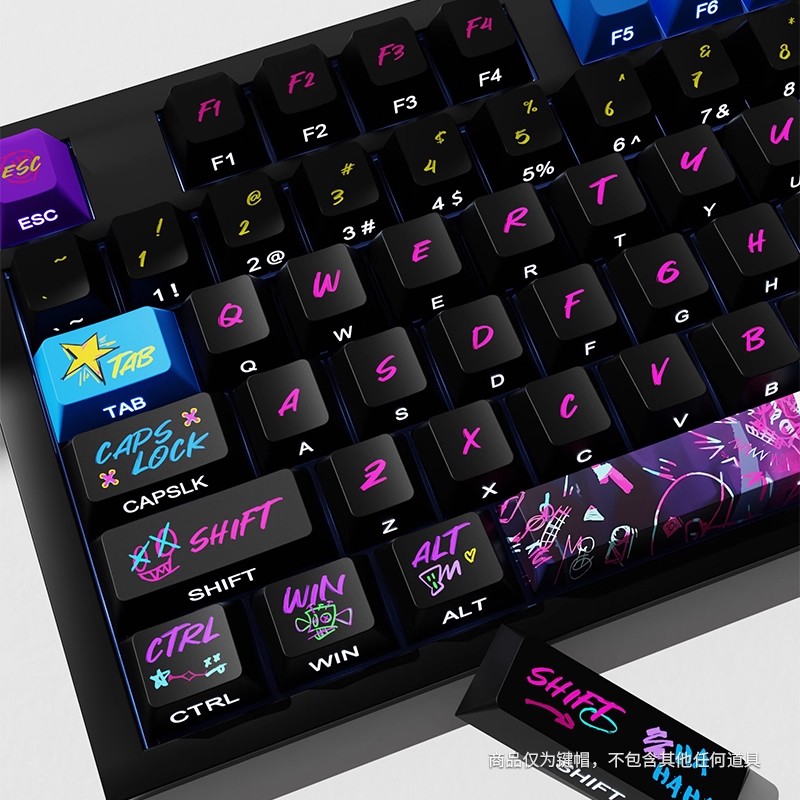 Jinx Gaming Accessories - Arcane Theme Jinx Keycaps Custom Anime