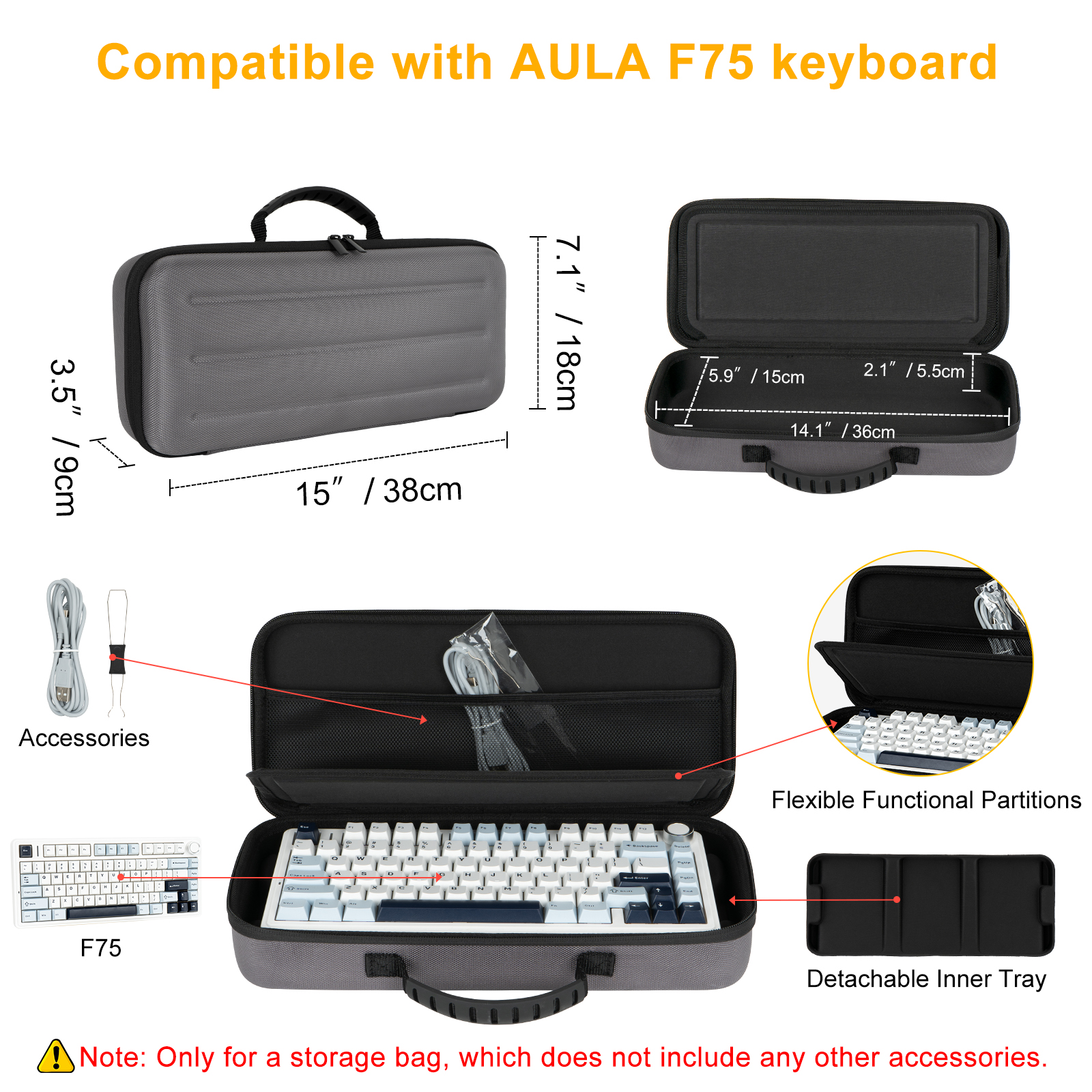 Hard EVA Case for Aula F75 Gam - Gaming Accessories Box 리뷰 및 가격